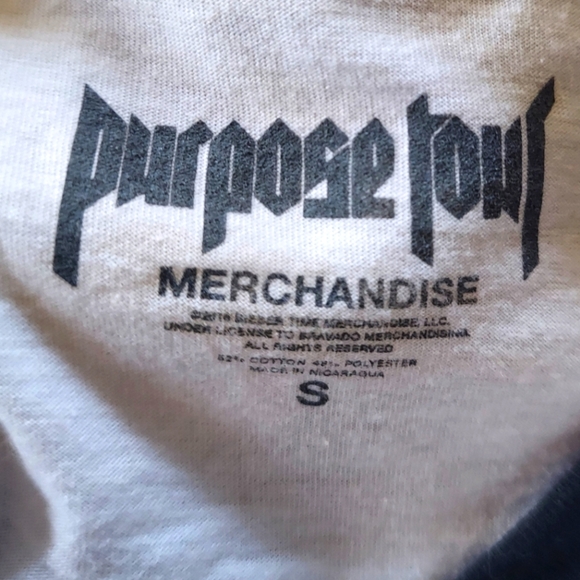 Justin Beiber Purpose Tour Raglan T-Shirt Baseball T - Picture 4 of 4